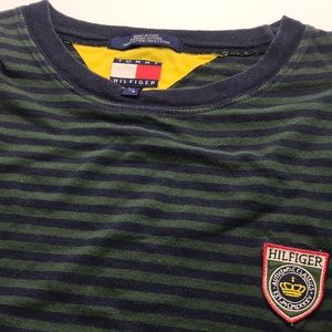 Vtg Tommy Hilfiger Rare Crest Striped T-shirt